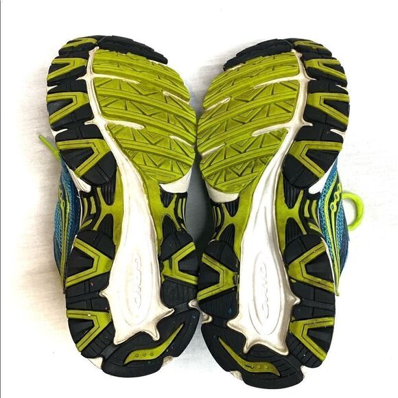 Saucony Oasis 2 grid turquoise and neon yellow running shoes size 7.5 - Picture 11 of 16